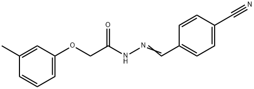 N'-(4-cyanobenzylidene)-2-(3-methylphenoxy)acetohydrazide Struktur