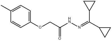 N'-(dicyclopropylmethylene)-2-(4-methylphenoxy)acetohydrazide 化学構造式