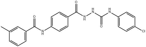 N-(4-chlorophenyl)-2-{4-[(3-methylbenzoyl)amino]benzoyl}hydrazinecarboxamide Struktur