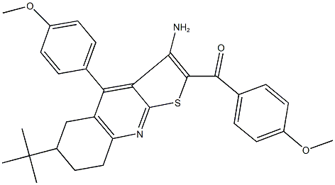 [3-amino-6-(tert-butyl)-4-(4-methoxyphenyl)-5,6,7,8-tetrahydrothieno[2,3-b]quinolin-2-yl](4-methoxyphenyl)methanone Structure