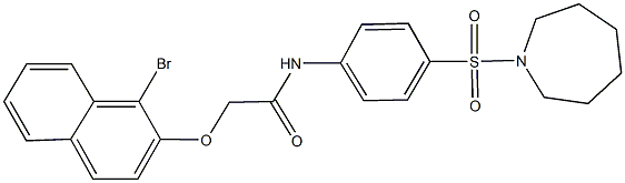 N-[4-(1-azepanylsulfonyl)phenyl]-2-[(1-bromo-2-naphthyl)oxy]acetamide,327067-90-3,结构式