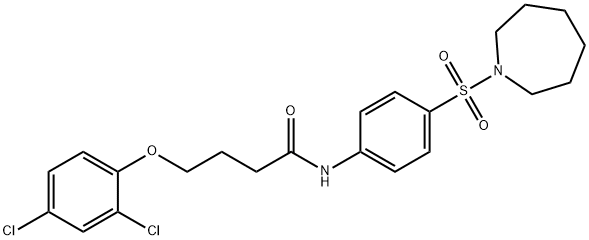 N-[4-(1-azepanylsulfonyl)phenyl]-4-(2,4-dichlorophenoxy)butanamide Structure