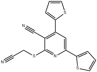 2-[(cyanomethyl)sulfanyl]-4,6-di(2-thienyl)nicotinonitrile,327068-36-0,结构式