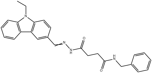 N-benzyl-4-{2-[(9-ethyl-9H-carbazol-3-yl)methylene]hydrazino}-4-oxobutanamide Structure