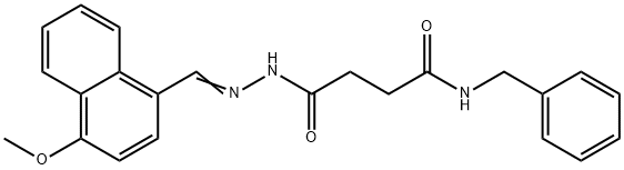N-benzyl-4-{2-[(4-methoxy-1-naphthyl)methylene]hydrazino}-4-oxobutanamide Struktur