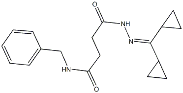 N-benzyl-4-[2-(dicyclopropylmethylene)hydrazino]-4-oxobutanamide 化学構造式