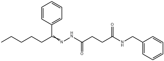 N-benzyl-4-oxo-4-[2-(1-phenylhexylidene)hydrazino]butanamide Structure