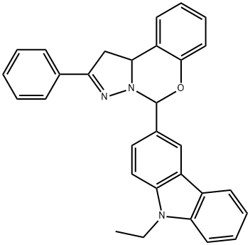 5-(9-ethyl-9H-carbazol-3-yl)-2-phenyl-1,10b-dihydropyrazolo[1,5-c][1,3]benzoxazine Structure