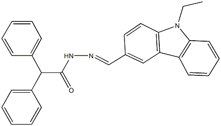N'-[(9-ethyl-9H-carbazol-3-yl)methylene]-2,2-diphenylacetohydrazide Struktur