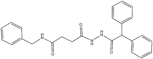 N-benzyl-4-[2-(diphenylacetyl)hydrazino]-4-oxobutanamide 化学構造式