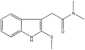 N,N-dimethyl-2-[2-(methylsulfanyl)-1H-indol-3-yl]acetamide 化学構造式