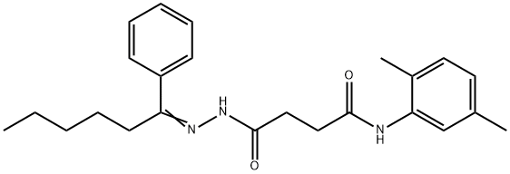 N-(2,5-dimethylphenyl)-4-oxo-4-[2-(1-phenylhexylidene)hydrazino]butanamide Structure