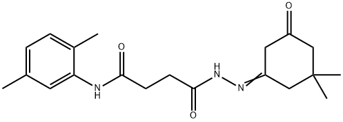 4-[2-(3,3-dimethyl-5-oxocyclohexylidene)hydrazino]-N-(2,5-dimethylphenyl)-4-oxobutanamide Struktur
