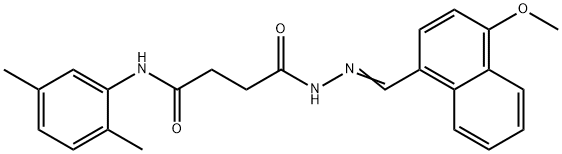 N-(2,5-dimethylphenyl)-4-{2-[(4-methoxy-1-naphthyl)methylene]hydrazino}-4-oxobutanamide Struktur