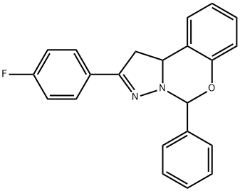 2-(4-fluorophenyl)-5-phenyl-1,10b-dihydropyrazolo[1,5-c][1,3]benzoxazine,327074-50-0,结构式