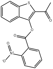 2-acetyl-1-benzothien-3-yl 2-nitrobenzoate 化学構造式