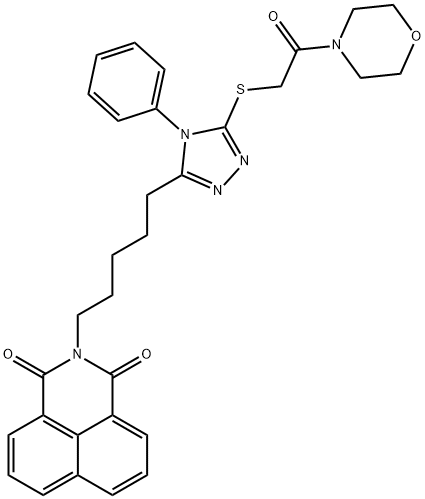 2-[5-(5-{[2-(4-morpholinyl)-2-oxoethyl]sulfanyl}-4-phenyl-4H-1,2,4-triazol-3-yl)pentyl]-1H-benzo[de]isoquinoline-1,3(2H)-dione Structure