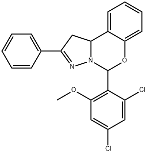 5-(2,4-dichloro-6-methoxyphenyl)-2-phenyl-1,10b-dihydropyrazolo[1,5-c][1,3]benzoxazine Structure