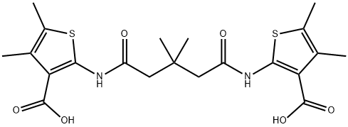 2-({5-[(3-carboxy-4,5-dimethyl-2-thienyl)amino]-3,3-dimethyl-5-oxopentanoyl}amino)-4,5-dimethyl-3-thiophenecarboxylic acid,327102-23-8,结构式