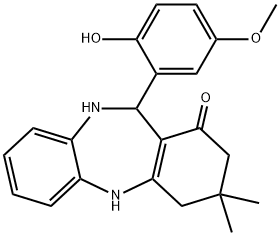 11-(2-hydroxy-5-methoxyphenyl)-3,3-dimethyl-2,3,4,5,10,11-hexahydro-1H-dibenzo[b,e][1,4]diazepin-1-one Structure