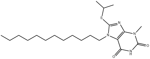 7-dodecyl-8-(isopropylsulfanyl)-3-methyl-3,7-dihydro-1H-purine-2,6-dione Structure