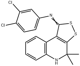 N-(3,4-dichlorophenyl)-N-(4,4-dimethyl-4,5-dihydro-1H-[1,2]dithiolo[3,4-c]quinolin-1-ylidene)amine Struktur