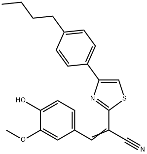 2-[4-(4-butylphenyl)-1,3-thiazol-2-yl]-3-(4-hydroxy-3-methoxyphenyl)acrylonitrile Structure