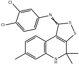 N-(3,4-dichlorophenyl)-N-(4,4,7-trimethyl-4,5-dihydro-1H-[1,2]dithiolo[3,4-c]quinolin-1-ylidene)amine Structure