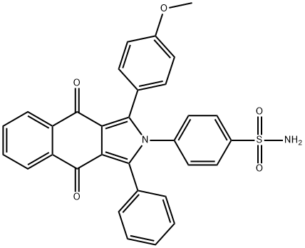 4-[1-(4-methoxyphenyl)-4,9-dioxo-3-phenyl-4,9-dihydro-2H-benzo[f]isoindol-2-yl]benzenesulfonamide Structure