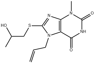 7-allyl-8-[(2-hydroxypropyl)sulfanyl]-3-methyl-3,7-dihydro-1H-purine-2,6-dione Structure