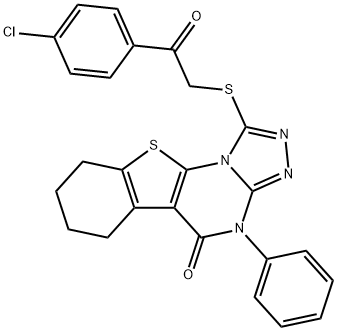 327170-48-9 1-{[2-(4-chlorophenyl)-2-oxoethyl]sulfanyl}-4-phenyl-6,7,8,9-tetrahydro[1]benzothieno[3,2-e][1,2,4]triazolo[4,3-a]pyrimidin-5(4H)-one