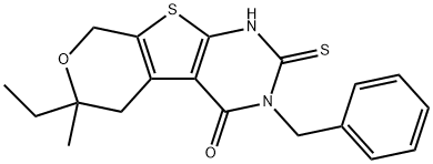 3-benzyl-6-ethyl-6-methyl-2-thioxo-1,2,3,5,6,8-hexahydro-4H-pyrano[4',3':4,5]thieno[2,3-d]pyrimidin-4-one|