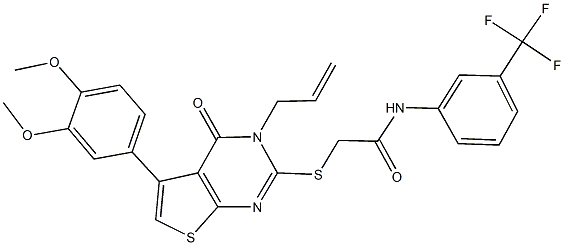 2-{[3-allyl-5-(3,4-dimethoxyphenyl)-4-oxo-3,4-dihydrothieno[2,3-d]pyrimidin-2-yl]sulfanyl}-N-[3-(trifluoromethyl)phenyl]acetamide Structure