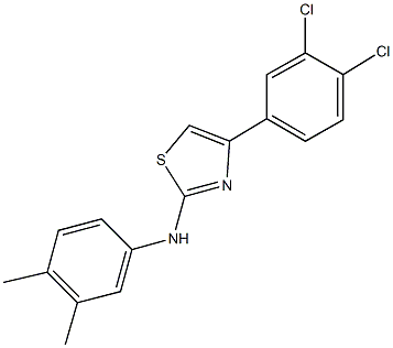 N-[4-(3,4-dichlorophenyl)-1,3-thiazol-2-yl]-N-(3,4-dimethylphenyl)amine,327990-57-8,结构式