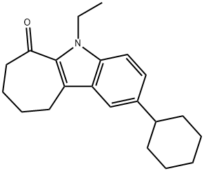 2-cyclohexyl-5-ethyl-7,8,9,10-tetrahydrocyclohepta[b]indol-6(5H)-one 结构式