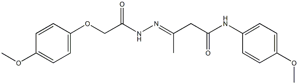 3-{[(4-methoxyphenoxy)acetyl]hydrazono}-N-(4-methoxyphenyl)butanamide 结构式