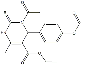 ethyl 3-acetyl-4-[4-(acetyloxy)phenyl]-6-methyl-2-thioxo-1,2,3,4-tetrahydro-5-pyrimidinecarboxylate Structure