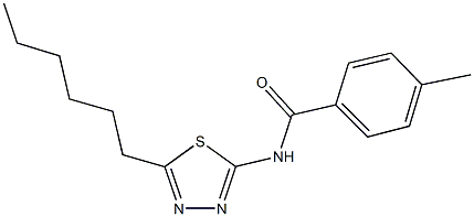 N-(5-hexyl-1,3,4-thiadiazol-2-yl)-4-methylbenzamide Structure