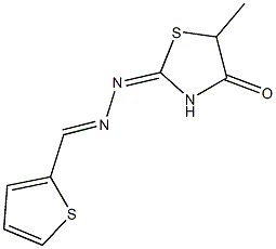 2-thiophenecarbaldehyde (5-methyl-4-oxo-1,3-thiazolidin-2-ylidene)hydrazone 化学構造式
