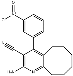 2-amino-4-{3-nitrophenyl}-5,6,7,8,9,10-hexahydrocycloocta[b]pyridine-3-carbonitrile 结构式