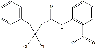 2,2-dichloro-N-{2-nitrophenyl}-3-phenylcyclopropanecarboxamide 化学構造式