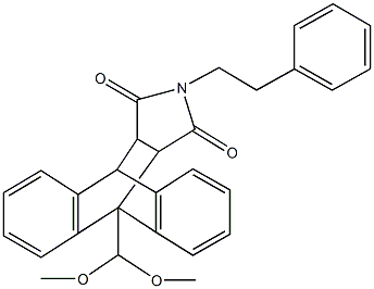 9-(dimethoxymethyl)-13-(2-phenylethyl)-9,10-dihydro-12,14-dioxo-9,10-[3,4]pyrrolidinoanthracene,328009-62-7,结构式