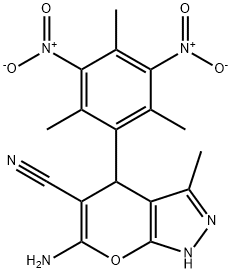 328014-49-9 6-amino-4-{3,5-bisnitro-2,4,6-trimethylphenyl}-3-methyl-1,4-dihydropyrano[2,3-c]pyrazole-5-carbonitrile