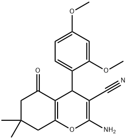 2-amino-4-(2,4-dimethoxyphenyl)-7,7-dimethyl-5-oxo-5,6,7,8-tetrahydro-4H-chromene-3-carbonitrile Structure