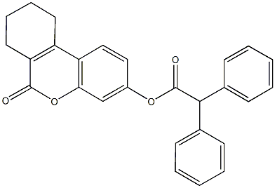 6-oxo-7,8,9,10-tetrahydro-6H-benzo[c]chromen-3-yl diphenylacetate Struktur