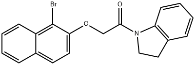 1-{[(1-bromo-2-naphthyl)oxy]acetyl}indoline 结构式