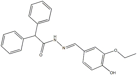 N'-(3-ethoxy-4-hydroxybenzylidene)-2,2-diphenylacetohydrazide Structure