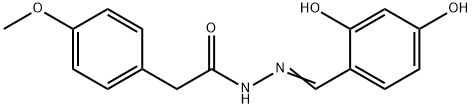 N'-(2,4-dihydroxybenzylidene)-2-(4-methoxyphenyl)acetohydrazide 化学構造式