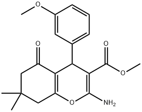 methyl 2-amino-4-(3-methoxyphenyl)-7,7-dimethyl-5-oxo-5,6,7,8-tetrahydro-4H-chromene-3-carboxylate Structure