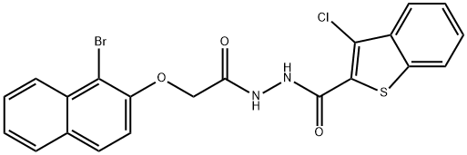 N'-{[(1-bromo-2-naphthyl)oxy]acetyl}-3-chloro-1-benzothiophene-2-carbohydrazide,328025-52-1,结构式